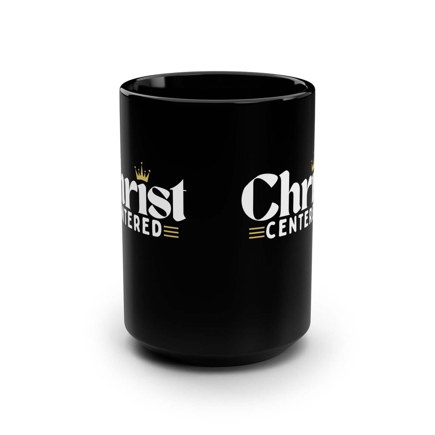 Christ Centered Design Black Mug, 15oz - Christian Religious