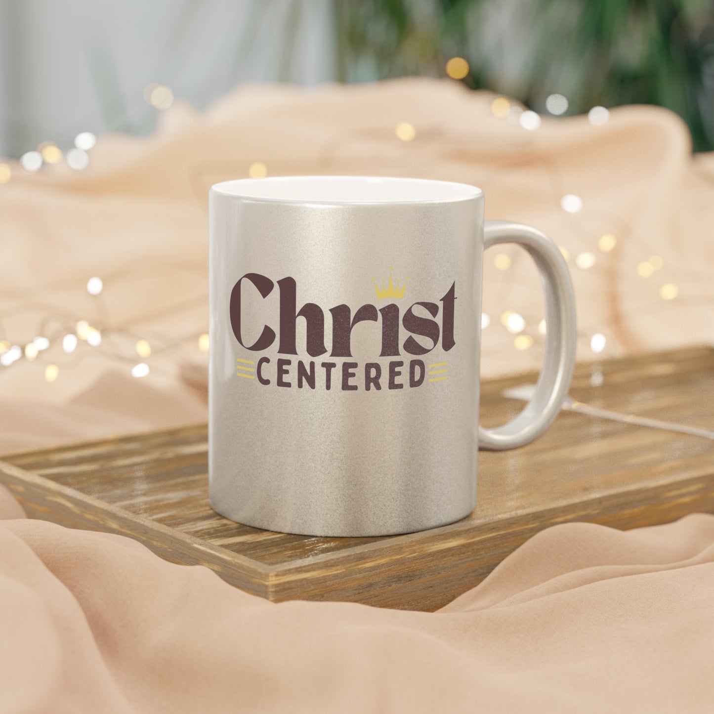 Christ Centered Design Metallic Mug (Silver\Gold) - Christian Inspiration