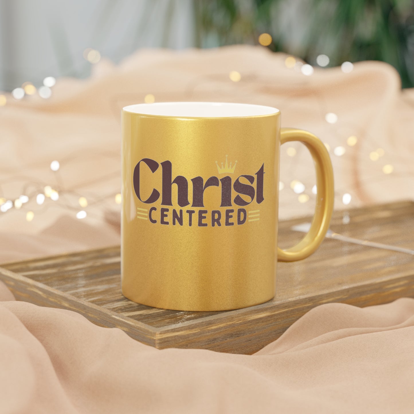 Christ Centered Design Metallic Mug (Silver\Gold) - Christian Inspiration